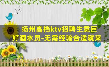 扬州高档ktv招聘生意巨好酒水员-无需经验合适就来